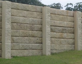 Concrete block wall